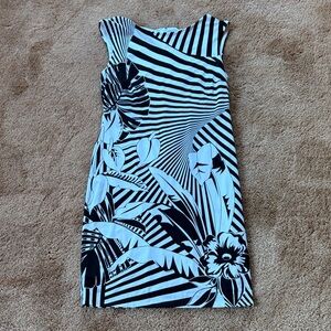 Cache Black and White Floral Mini Dress